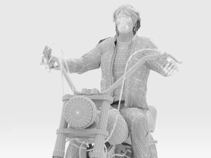 Chopper Biker 2 3D Model