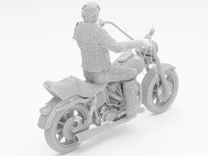 Chopper Biker 2 3D Model