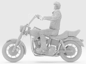 Chopper Biker 2 3D Model