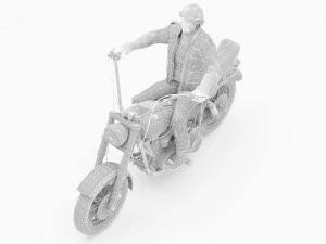 Chopper Biker 2 3D Model