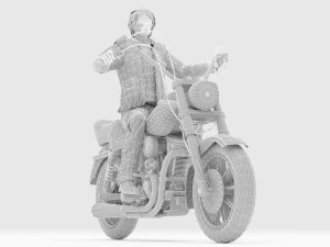 Chopper Biker 2 3D Model