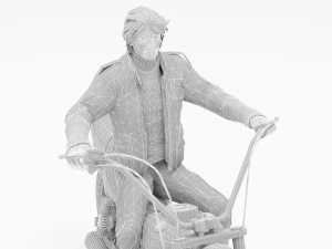 Chopper Biker 2 3D Model