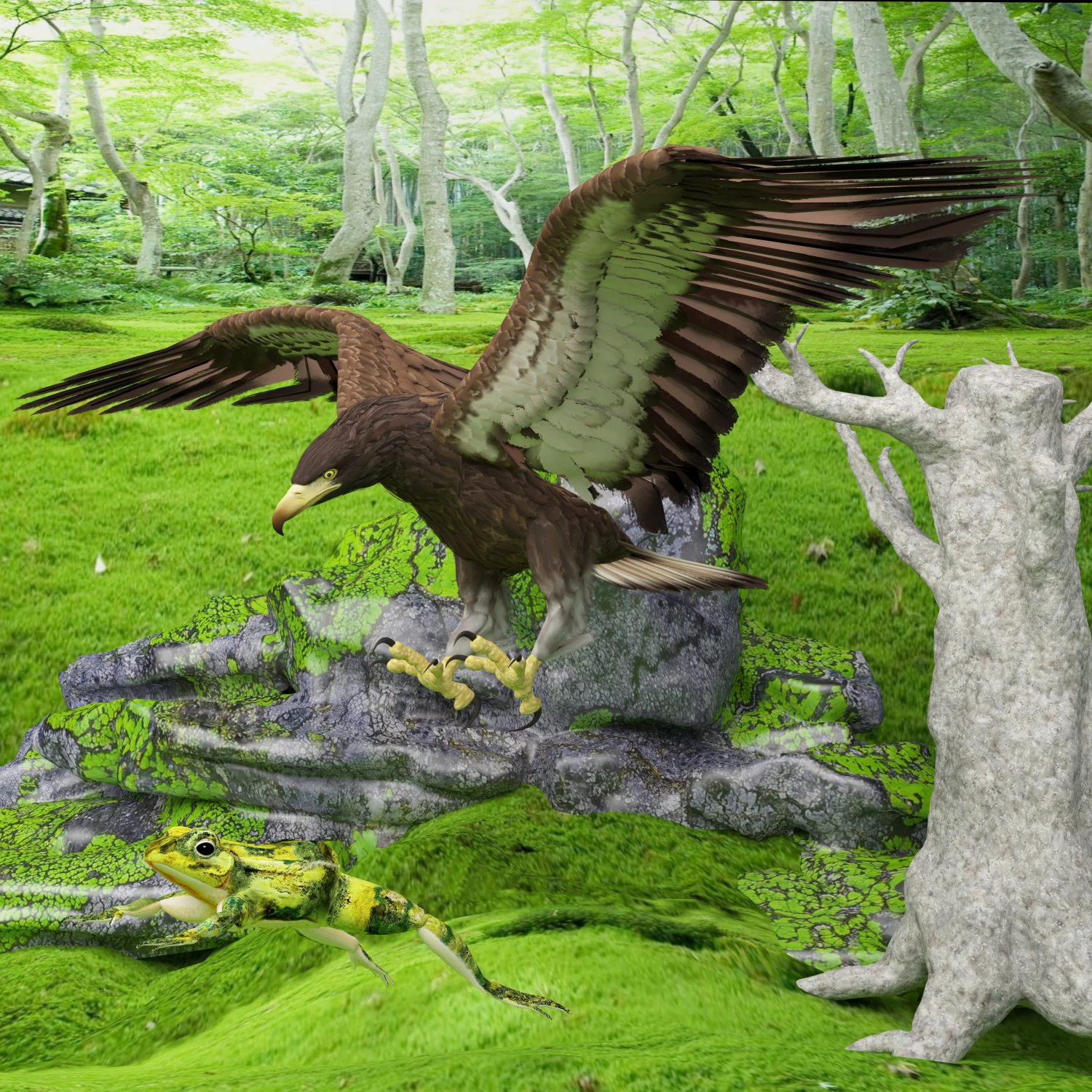 Eagle Attack 2 - 4K 3D Model .c4d .max .obj .3ds .fbx .stl .blend 