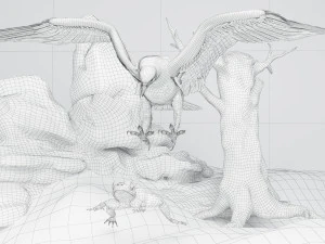 Eagle Attack 2 - 4K 3D Model