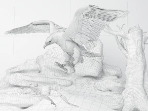 Eagle Attack 2 - 4K 3D Model