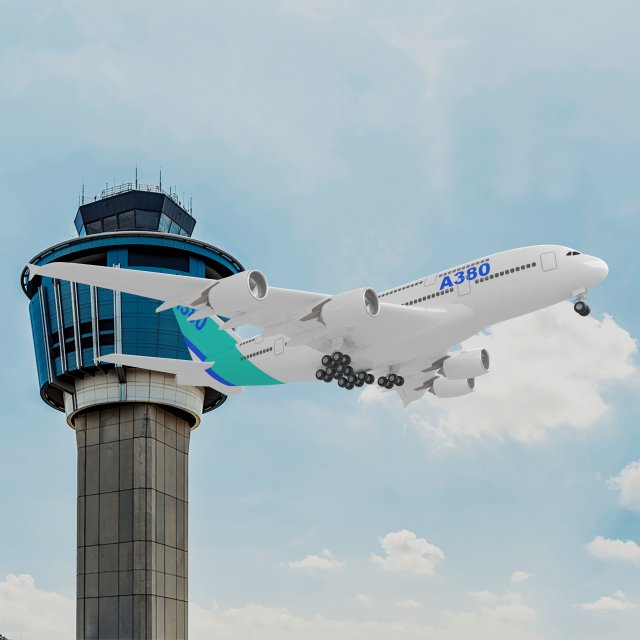 Airbus A380 - 4K 3Dモデル .c4d .max .obj .3ds .fbx .stl .blend 