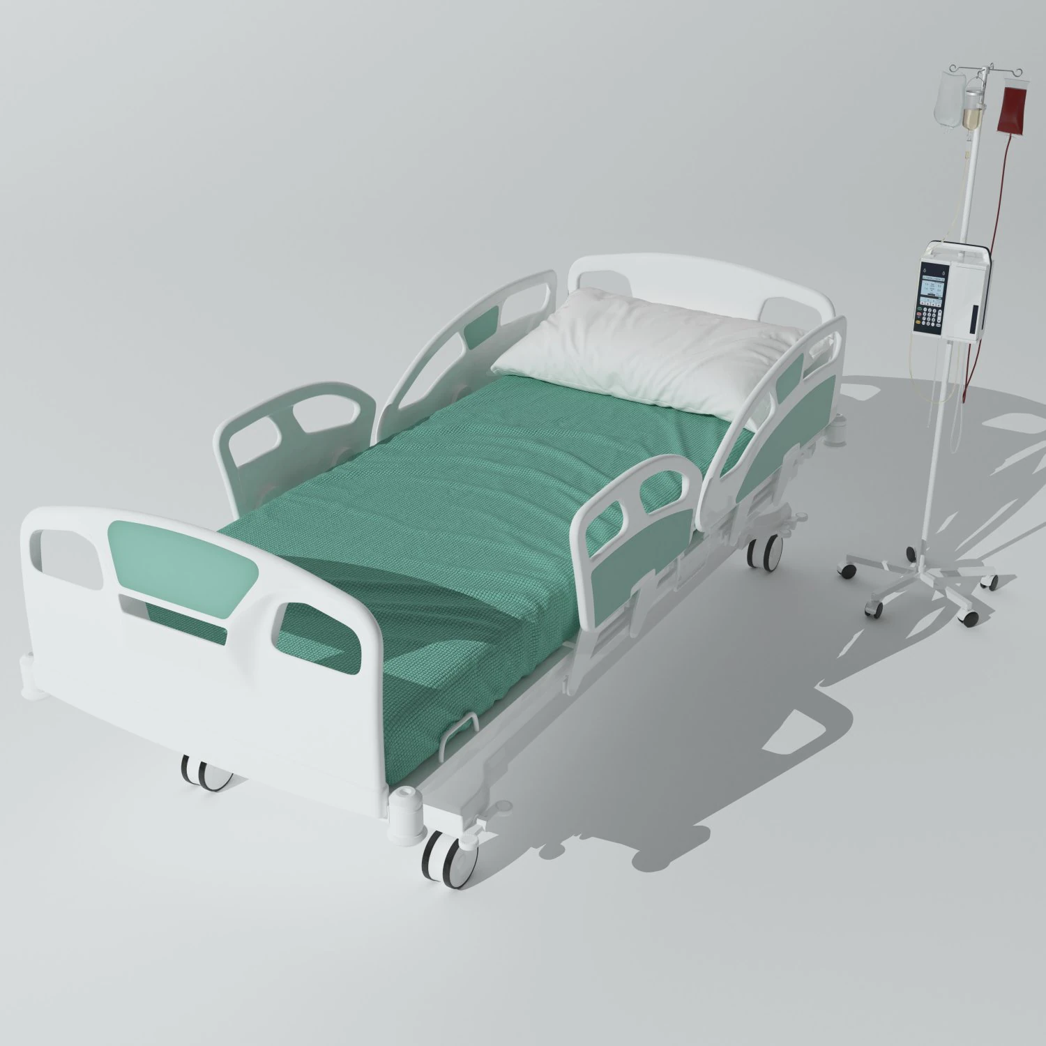 Intensive Care Bed 3 3D Model .c4d .max .obj .3ds .fbx .stl .blend 