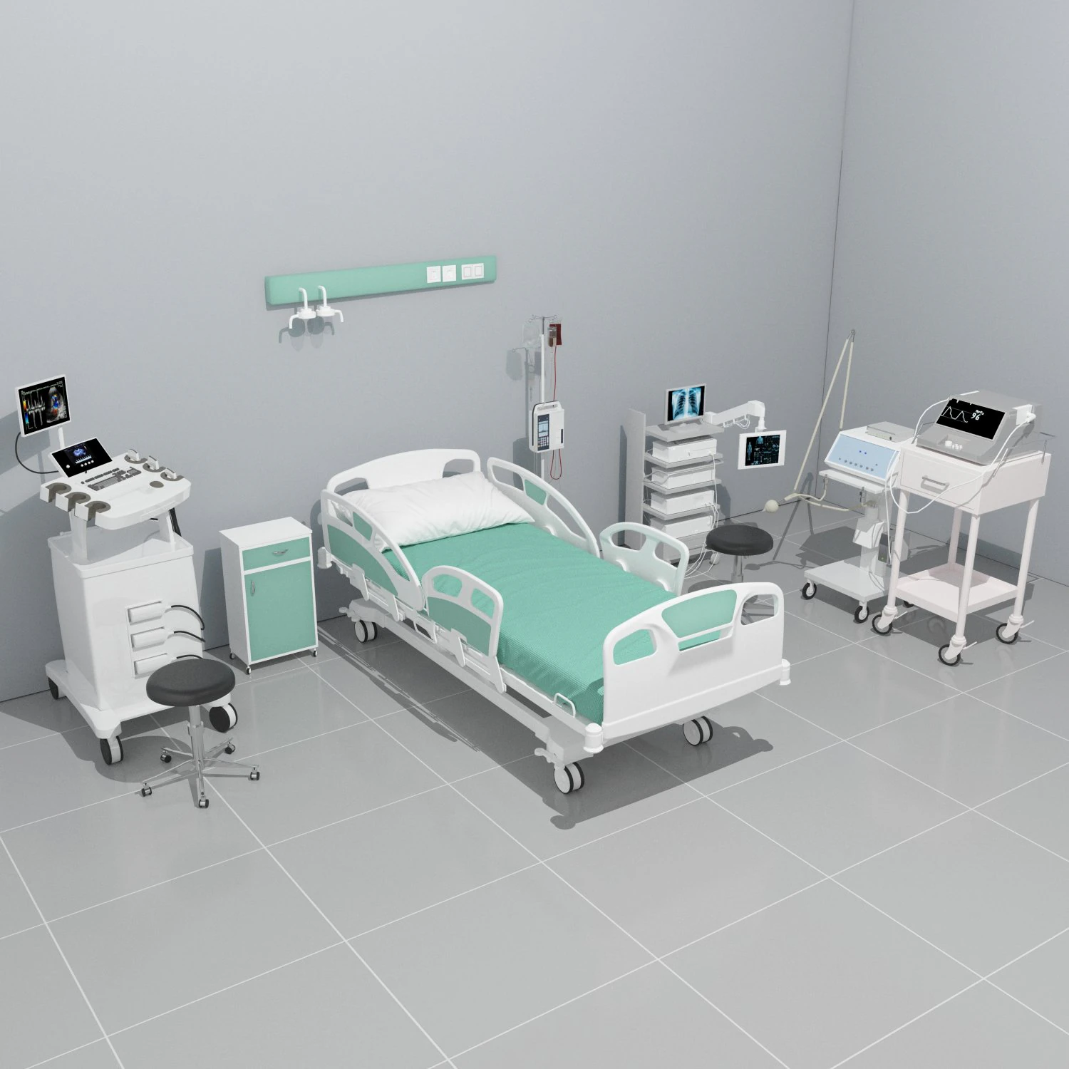 Intensive Care Unit 4 - 4K 3D Model .c4d .max .obj .3ds .fbx .stl .blend 