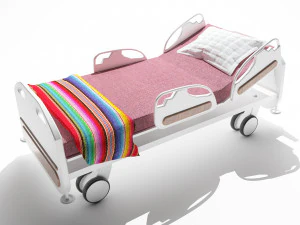 Tempat Tidur Rumah Sakit 4K Model 3D