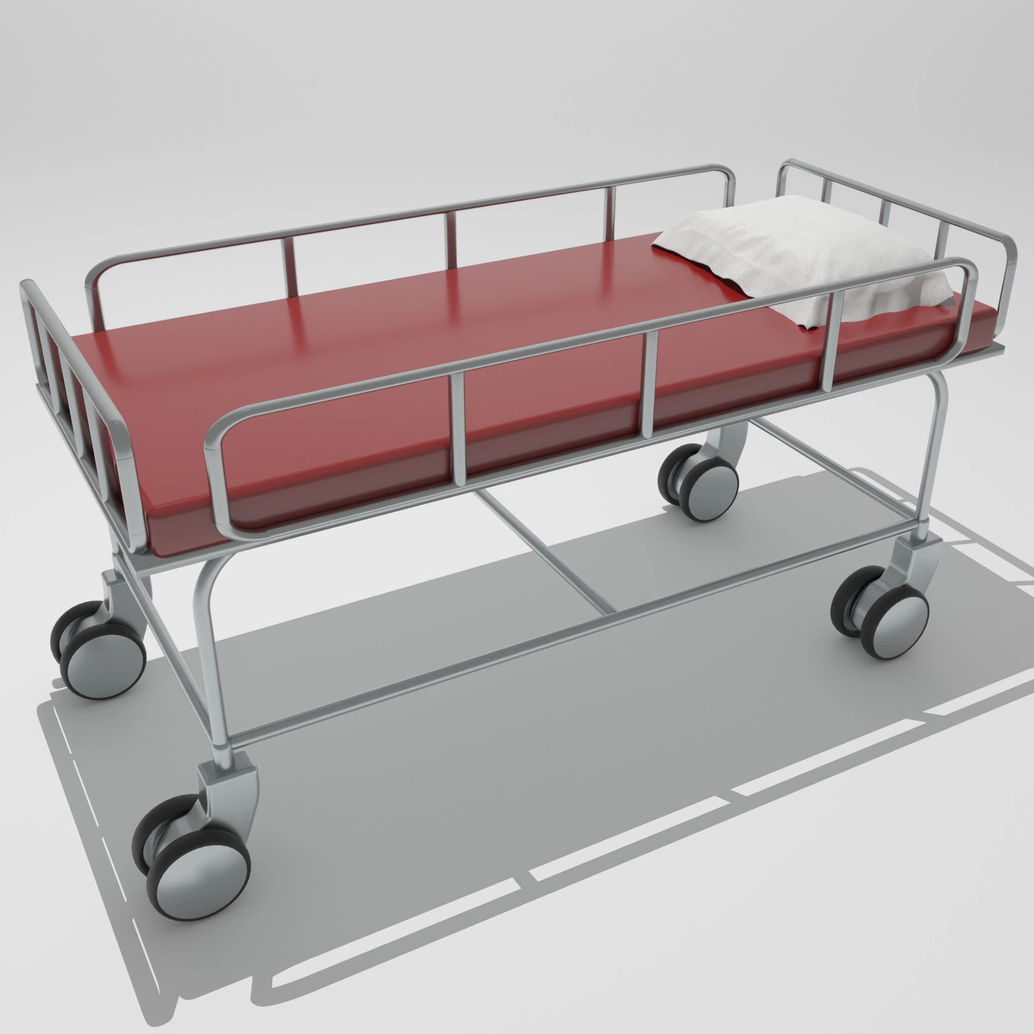 Clinic Service Stretcher 3D Model .c4d .max .obj .3ds .fbx .stl .blend 