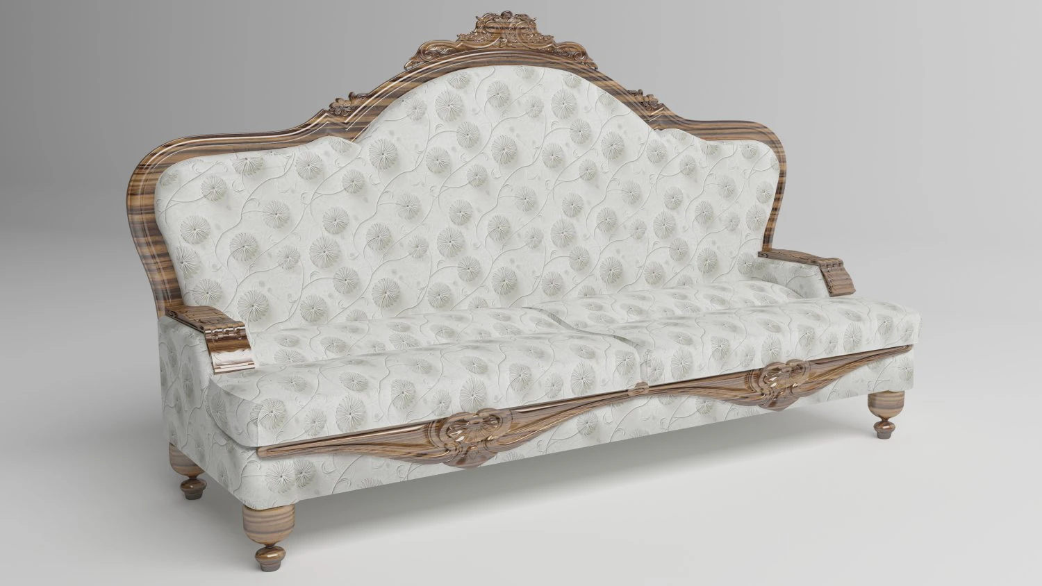 Classic Sofa 3D Model .c4d .max .obj .3ds .fbx .stl .blend 