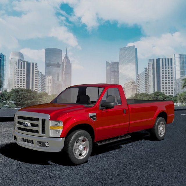 F-250 Pickup Truck 4K 3Dモデル .c4d .max .obj .3ds .fbx .stl .blend 