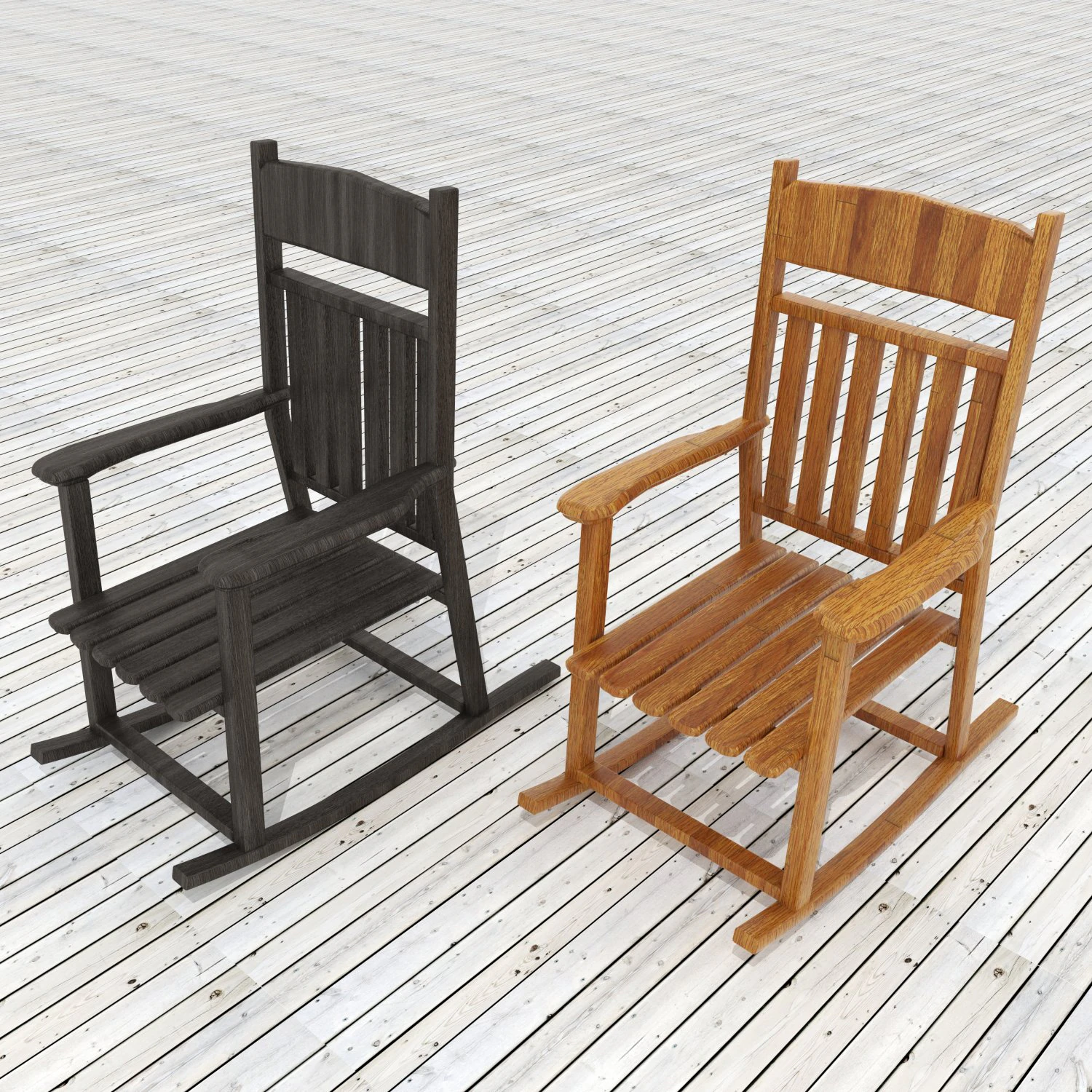 Rocking Chair 4K 3D Model .c4d .max .obj .3ds .fbx .stl .blend