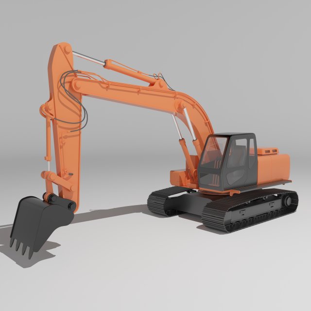 Excavator 4K Model 3D .c4d .max .obj .3ds .fbx .stl .blend 