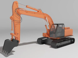 Escavadeira 4K Modelo 3D