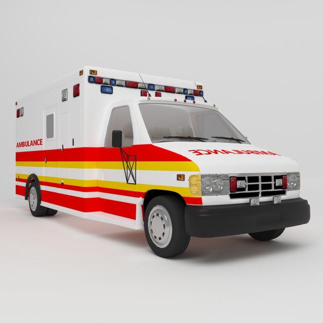 Ambulance 4K 3Dモデル .c4d .max .obj .3ds .fbx .stl .blend 