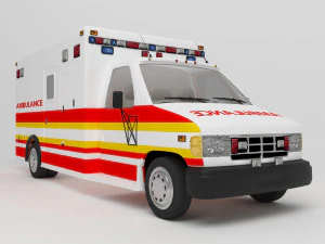 救急車 4K 3Dモデル