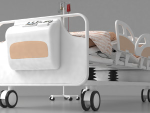 Moveable Operating Bed 4K 3D-Modell