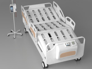 Moveable Operating Bed 4K 3D-Modell