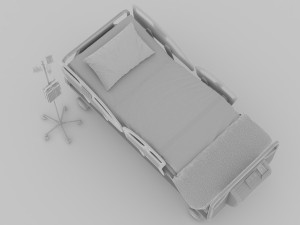 Moveable Operating Bed 4K 3D-Modell
