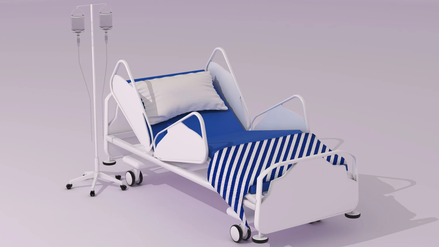 Hospital Bed 2 - 4K 3D Model .c4d .max .obj .3ds .fbx .stl .blend 