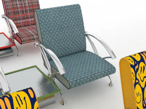 Airport Chairs 4K 3D Model