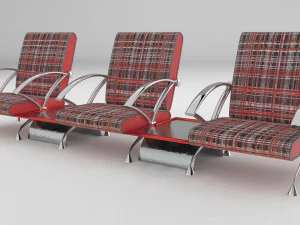 Airport Chairs 4K 3D Model
