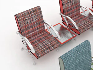 Airport Chairs 4K 3D Model