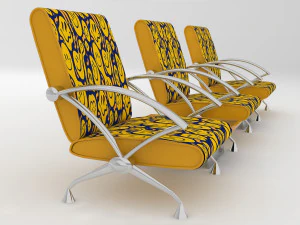 Airport Chairs 4K 3D Model