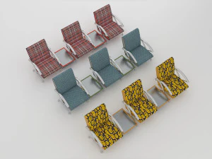 Airport Chairs 4K 3D Model