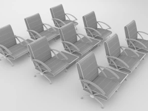 Airport Chairs 4K 3D Model