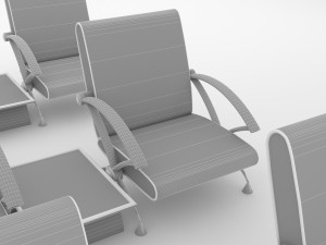Airport Chairs 4K Model 3D