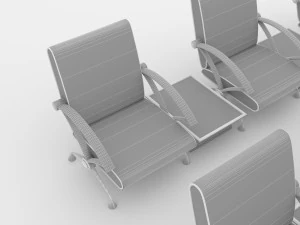 Airport Chairs 4K 3D Model