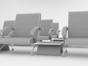 Airport Chairs 4K Model 3D