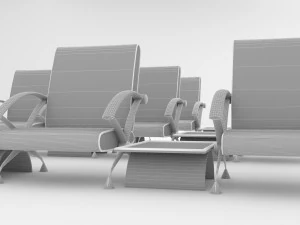 Airport Chairs 4K 3D Model