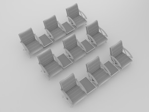 Airport Chairs 4K Model 3D