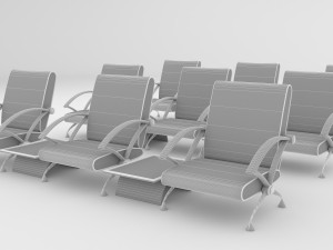 Airport Chairs 4K Model 3D