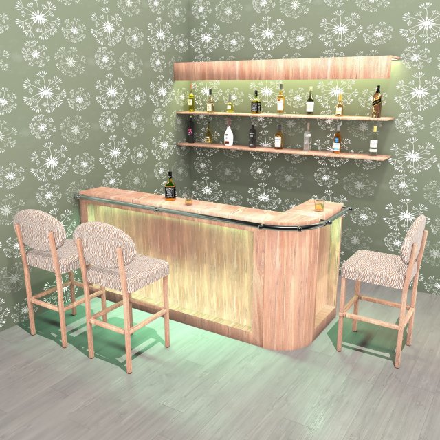 American Bar 4 - 4K Modèle 3D .c4d .max .obj .3ds .fbx .stl .blend 