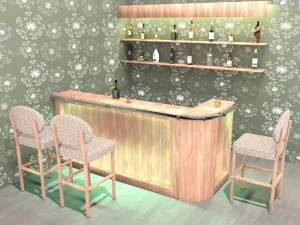 American Bar 4 - 4K 3D Model