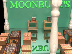 Moonbucks Cafe House 4K 3D Model