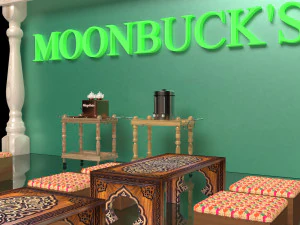 Moonbucks Cafe House 4K 3D Model