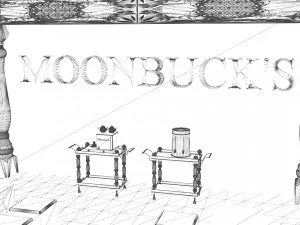 Moonbucks Cafe House 4K 3D Model