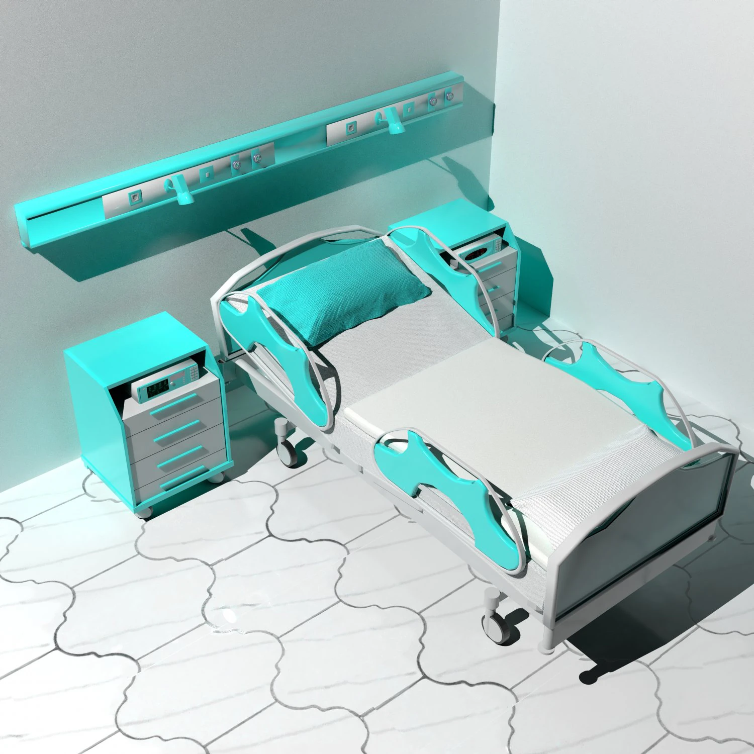 Hospital Room 8 - 4K 3D Model .c4d .max .obj .3ds .fbx .stl .blend 