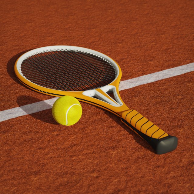 Rachit - Tennis Racket Model 3D .c4d .max .obj .3ds .fbx .stl .blend 