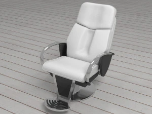 Friseurstuhl aus Leder 4K 3D Modell