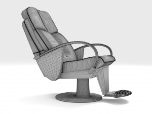 Leather Barber Chair 4K 3D 模型