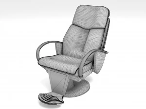 Leather Barber Chair 4K 3D Model