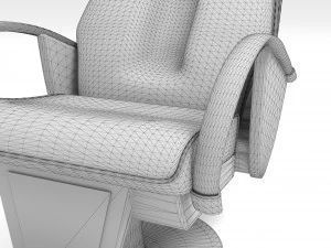 Leather Barber Chair 4K 3D Model