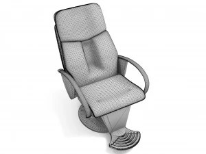 Leather Barber Chair 4K 3D Model