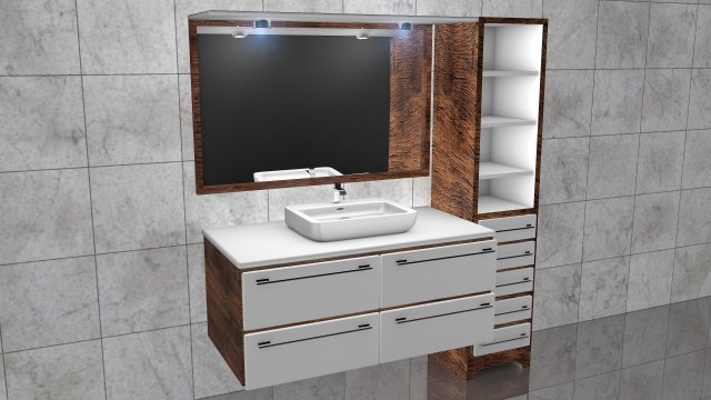 Bathroom Cabinet v2 - 4K 3D Model .c4d .max .obj .3ds .fbx .stl .blend 